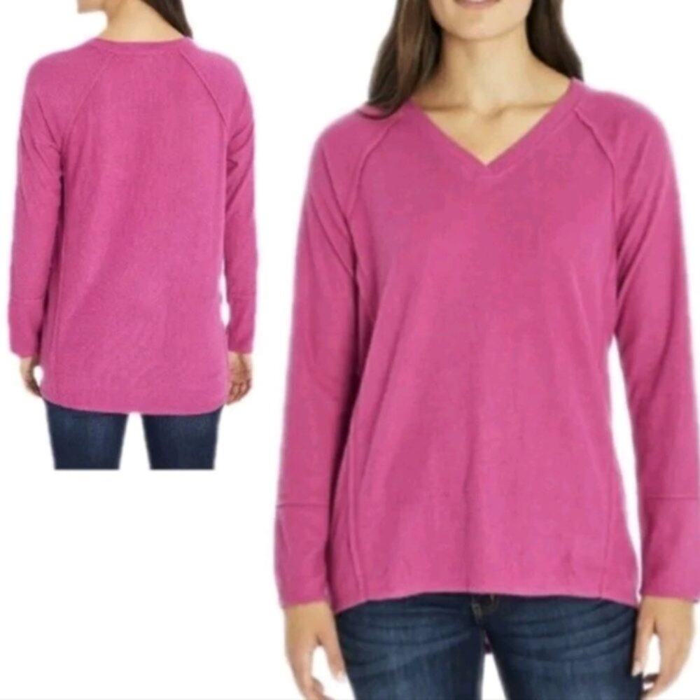 Wildfox Haley Soft Brushed Waffle Top Long Sleeve Elderberry Size Large